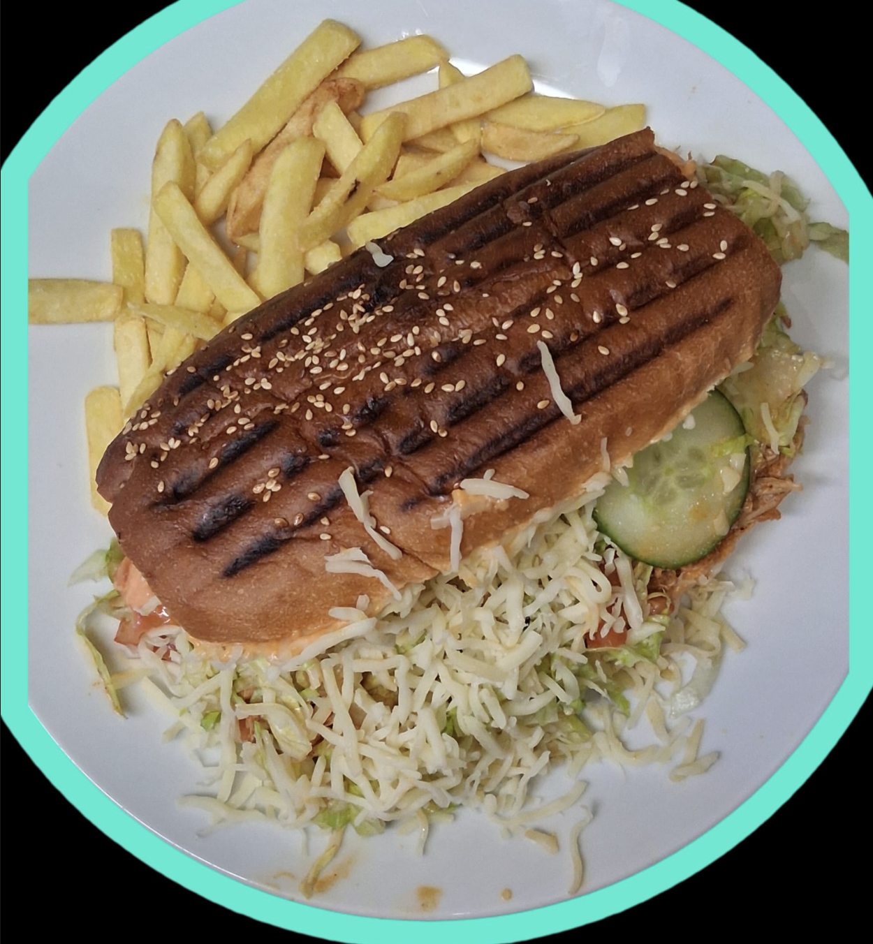 Cuban sandwich with fries